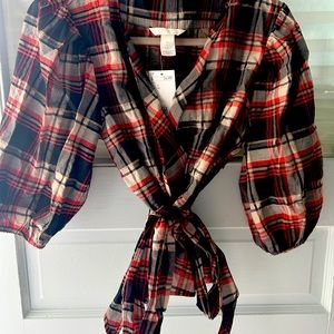 Tartan wrap top H&M 4